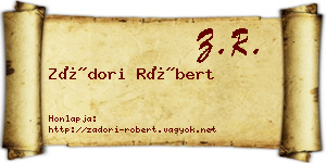 Zádori Róbert névjegykártya