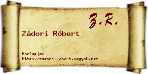 Zádori Róbert névjegykártya